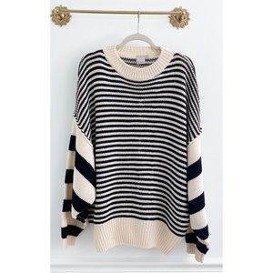 Striped Navy and Cream Sweater